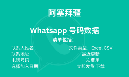 亚塞拜然 Whatsapp 号码数据