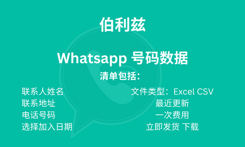 贝里斯 Whatsapp 号码数据