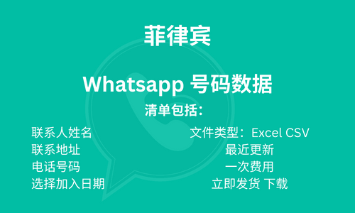 菲律宾 WhatsApp 号码数据